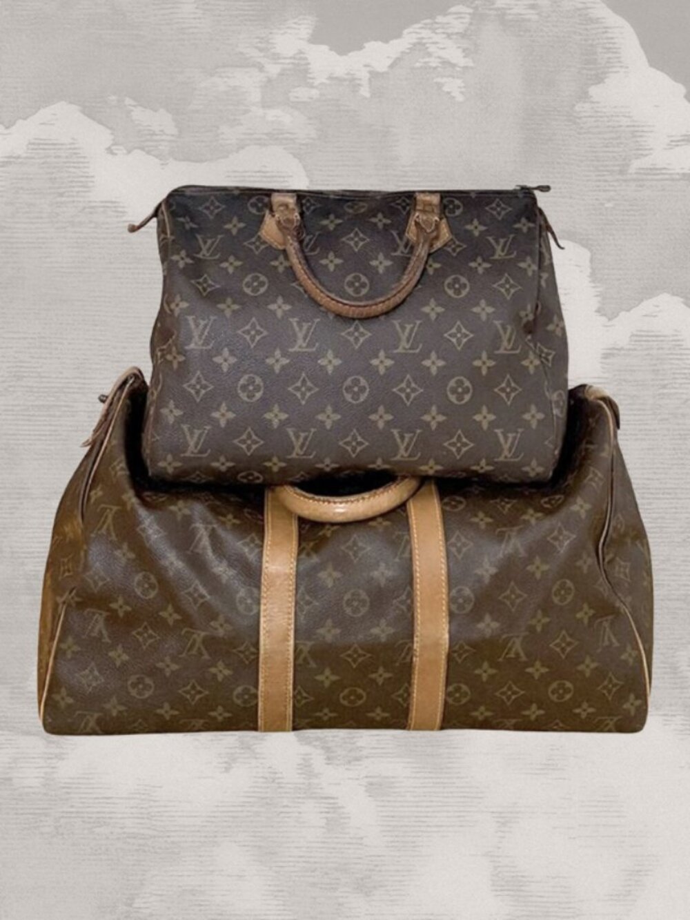 LOUIS VUITTON AS-IS Monogram Lot Set Speedy 30 & Keepall 45 Projects bags duffel